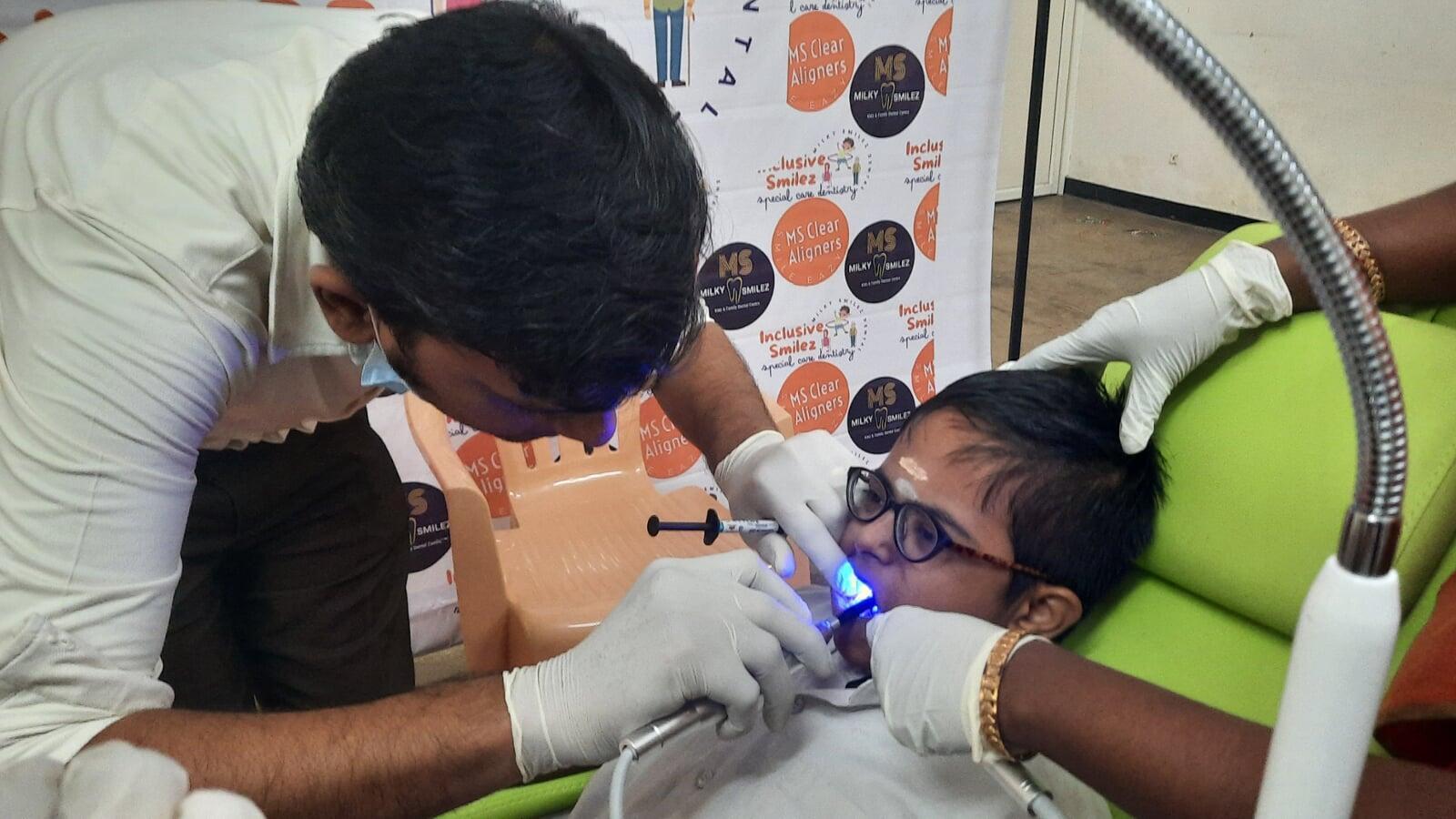 Fissure Sealant and Dental Filling done at school