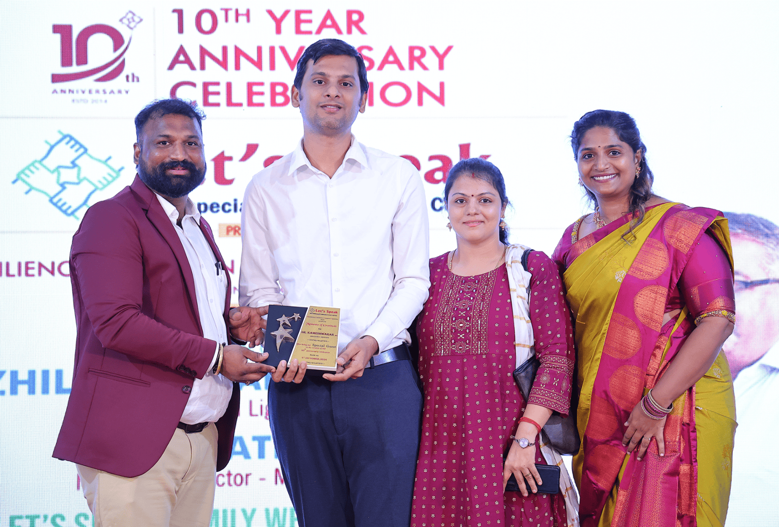 Inclusive Smilez Founders Felicitated by Lets Speak Multispeciality rehabilitation Founders